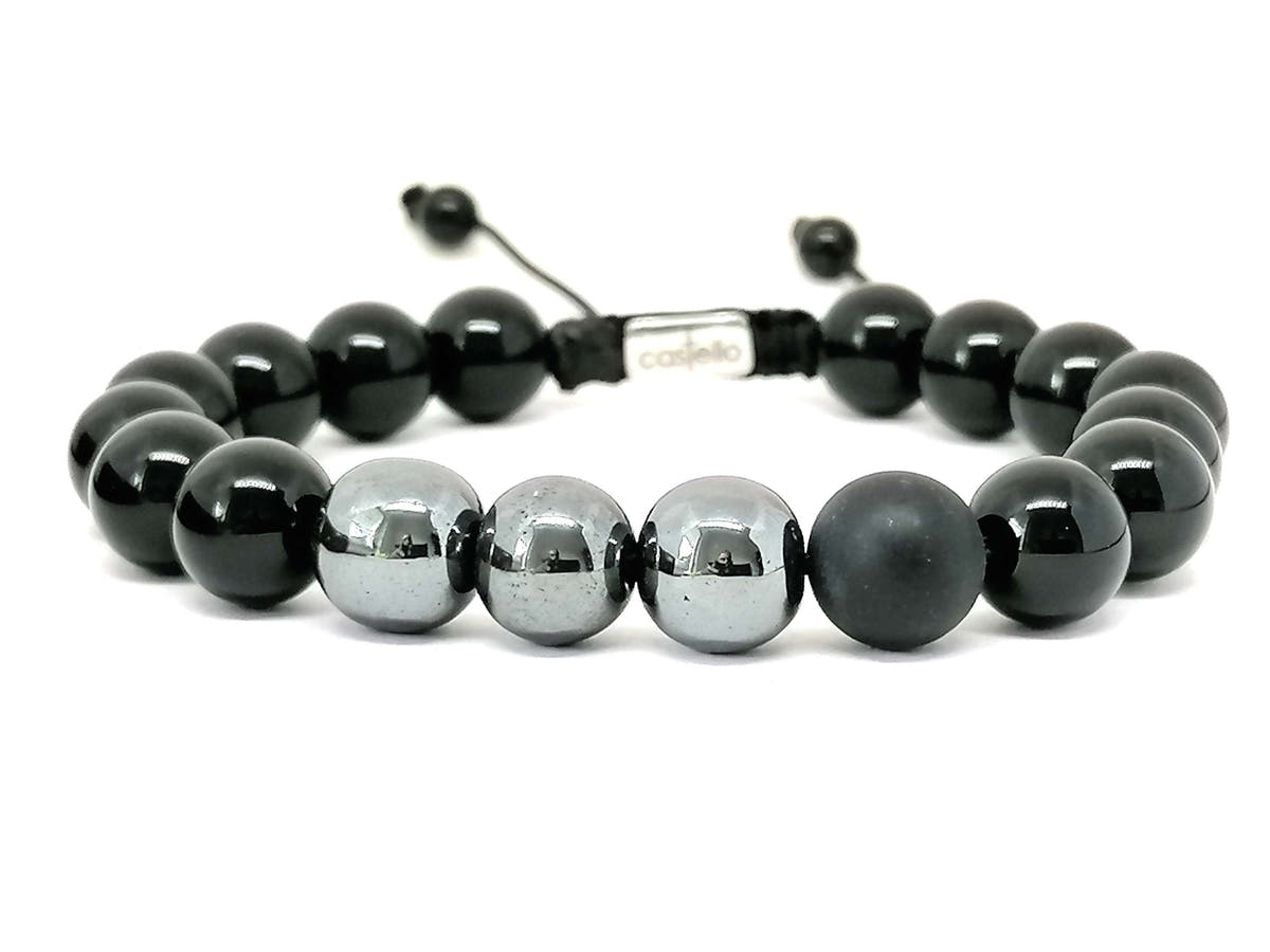 Onyx & Hematite Everyday Bracelet, 10mm | Castello Jewels