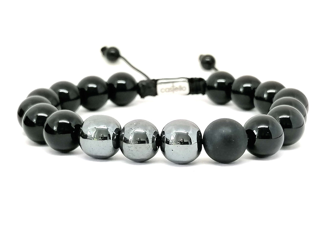 Onyx & Hematite Everyday Bracelet, 10mm | Castello Jewels