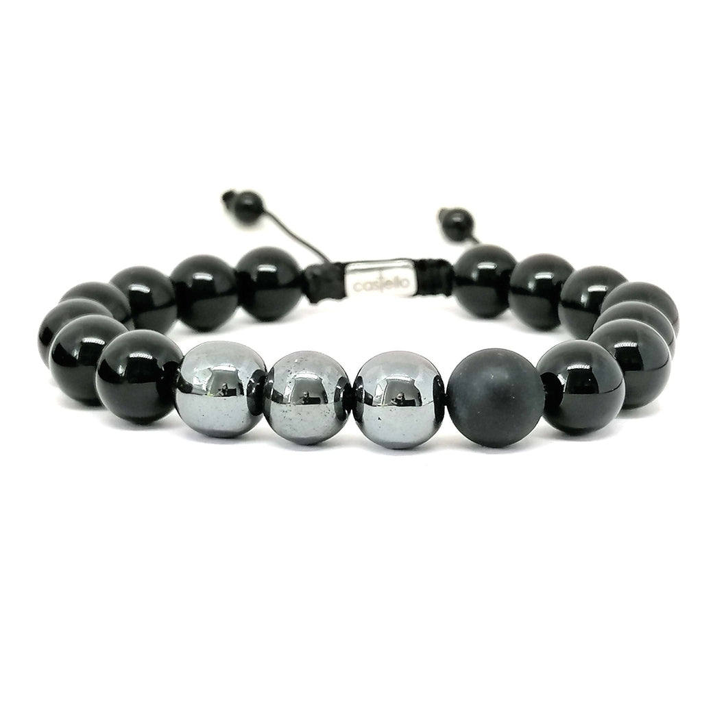 Onyx & Hematite Everyday Bracelet, 10mm | Castello Jewels