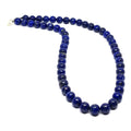 Lapis Lazuli Beaded Necklace, Sterling Silver, 8mm | Castello Jewels