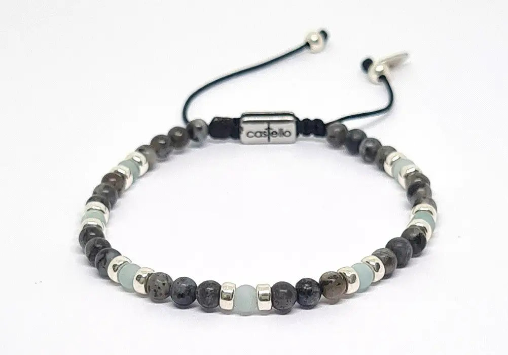 Hand Made Bracelet Silver 925 Classic Labradorite stone 4m | Castello Jewels