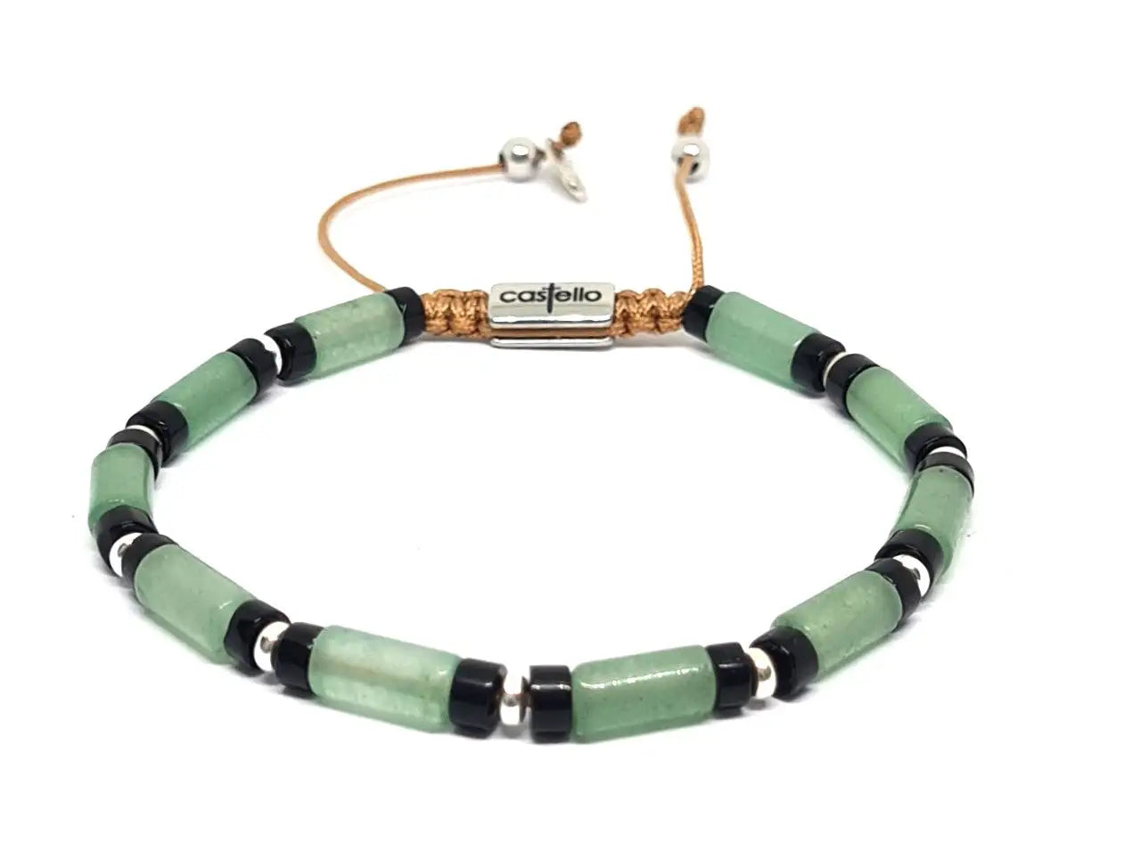 Hand Made Bracelet Silver 925 MINIMAL Aventurine stone 4*2mm | Castello Jewels
