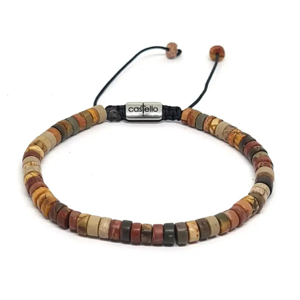 Picasso Jasper Tube Bracelet, 4mm | Castello Jewels
