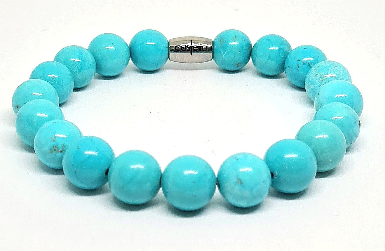 Hand Made Bracelet Turquoise stone 10mm | Castello Jewels