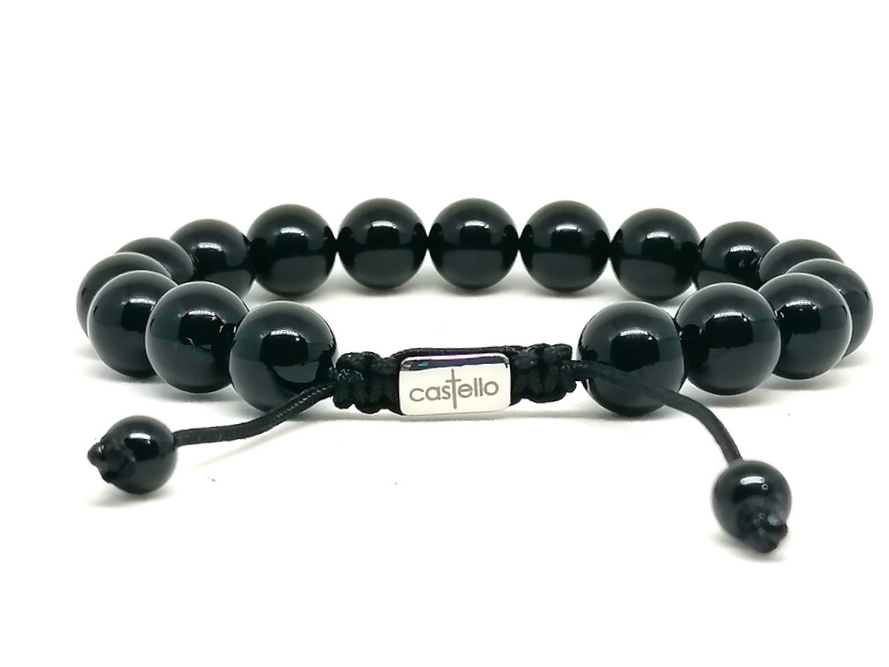 Bracelet Onyx, 10mm stone — view 3 | Castello Jewels