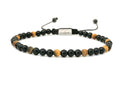 Hand Made Bracelet, Onyx Polish, Tiger Eye Mat stone 4mm | Castello Jewels