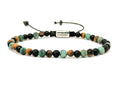 Hand Made Bracelet Onyx Polish, African Turquoise, Tiger's Eye Polish stone 4mm | Castello Jewels