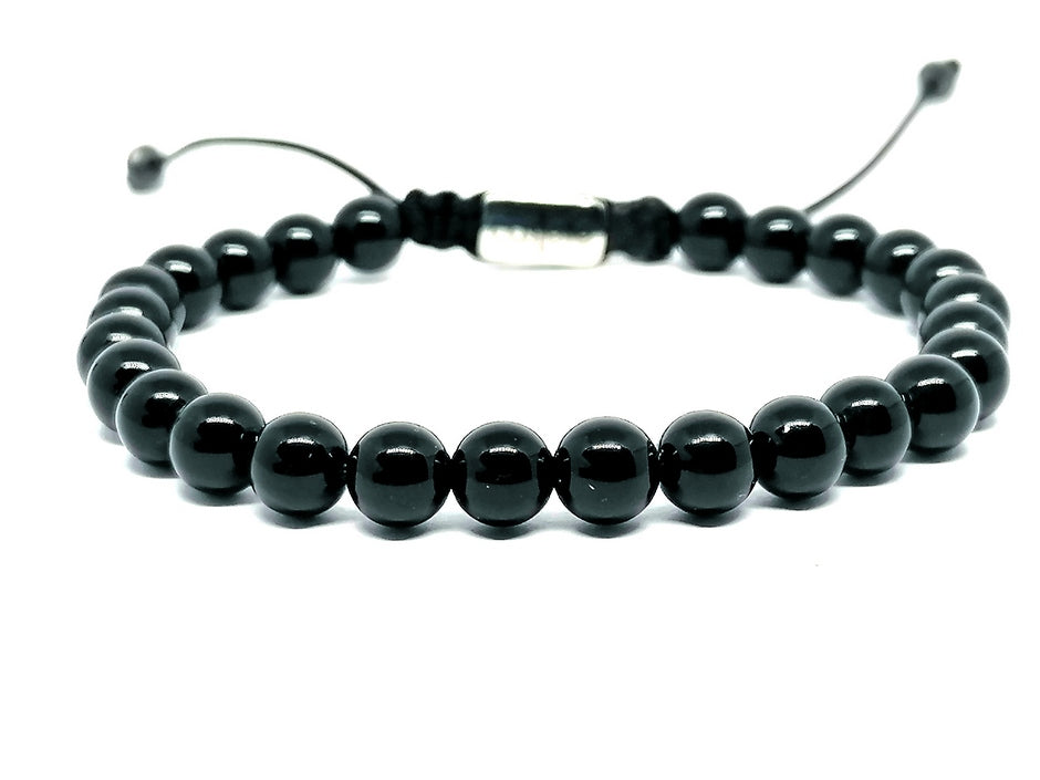 Hand Made Bracelet, Onyx Polish stone 6mm | Castello Jewels