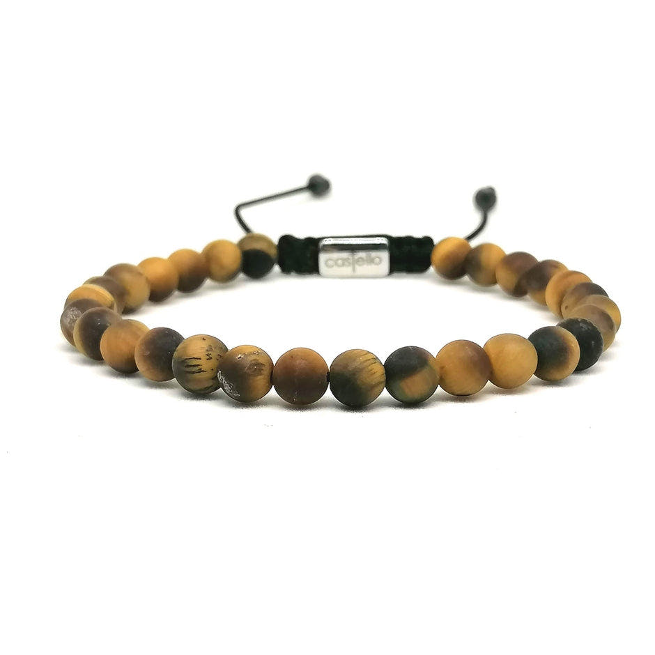 Matte Tiger's Eye Bracelet, 6mm | Castello Jewels