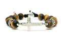 CROSS SILVER 925 Bracelet Tiger's Eye stone 10mm | Castello Jewels