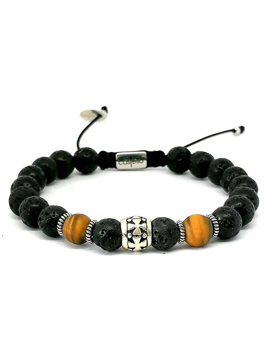 Knights Lava & Tiger's Eye Bracelet, 8mm, view 3 | Castello Jewels