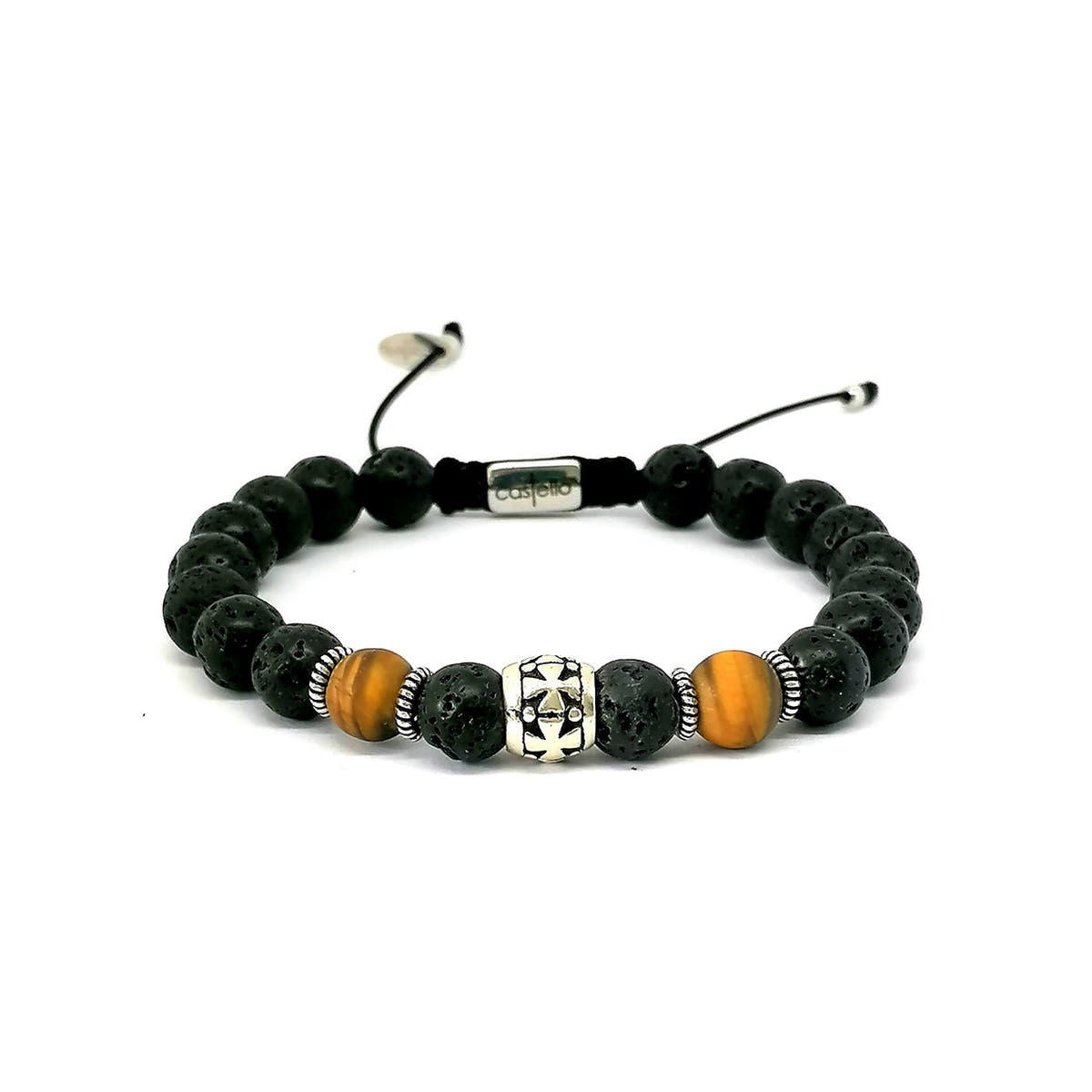 Knights Lava & Tiger's Eye Bracelet, 8mm, view 3 | Castello Jewels