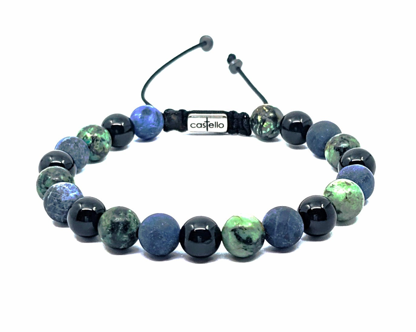 Hand Made Bracelet Sodalite, Onyx Polish, Africa Turquoise stone 8mm | Castello Jewels
