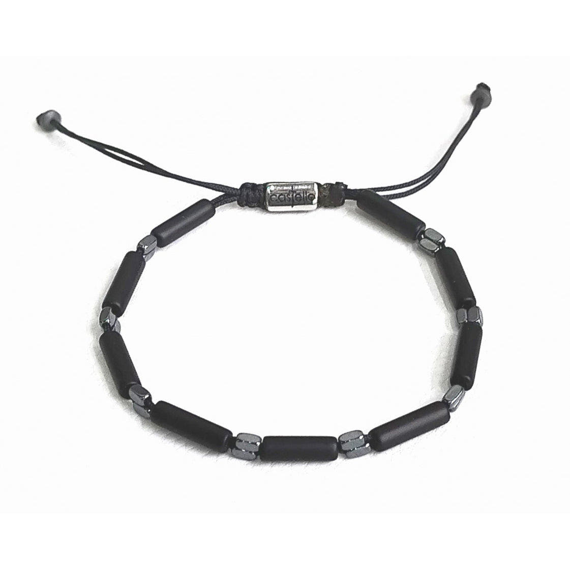 Onyx & Hematite Tube Bracelet, 2mm | Castello Jewels