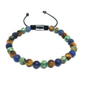 Tiger's Eye, African Turquoise & Sodalite Boho Bracelet, 6mm | Castello Jewels
