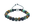 Bracelet Lava, Africa Turquoise, Tiger's Eye 8mm stone | Castello Jewels