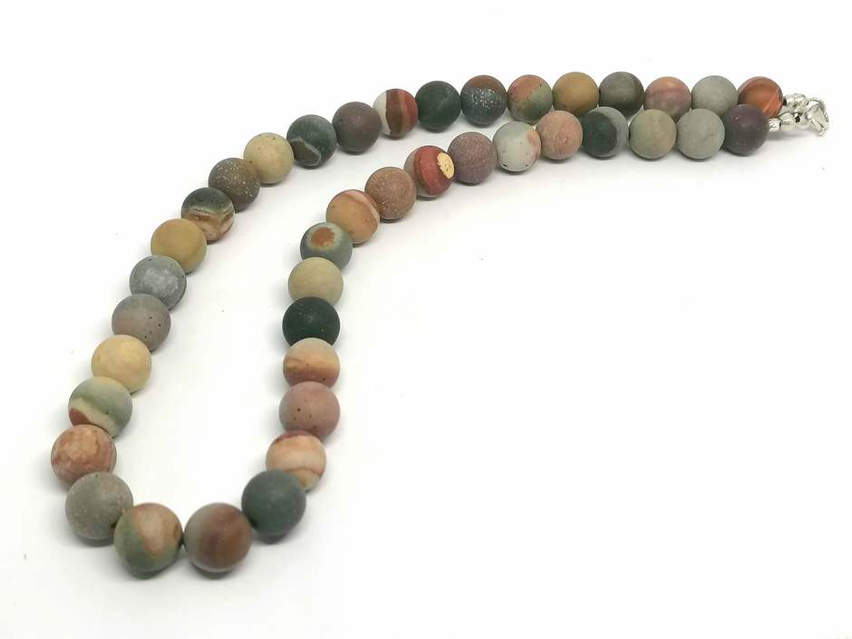 Mookite Beaded Necklace, Sterling Silver, 10mm | Castello Jewels