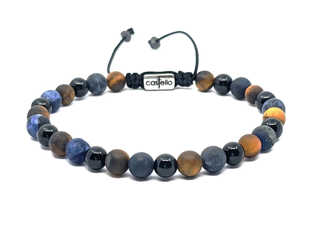 Gemstone Bracelet Tiger's eye, Sodalite, Onyx Polish stone 6mm | Castello Jewels