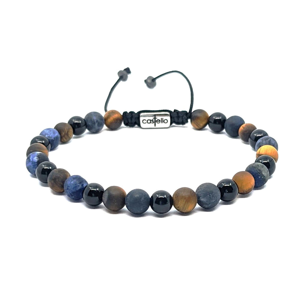 Tiger's Eye, Sodalite & Onyx Bracelet, 6mm | Castello Jewels