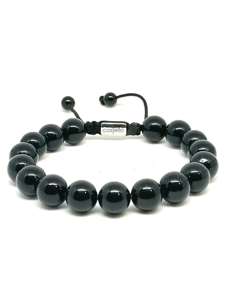 Polished Onyx Boho Bracelet, 10mm, view 2 | Castello Jewels