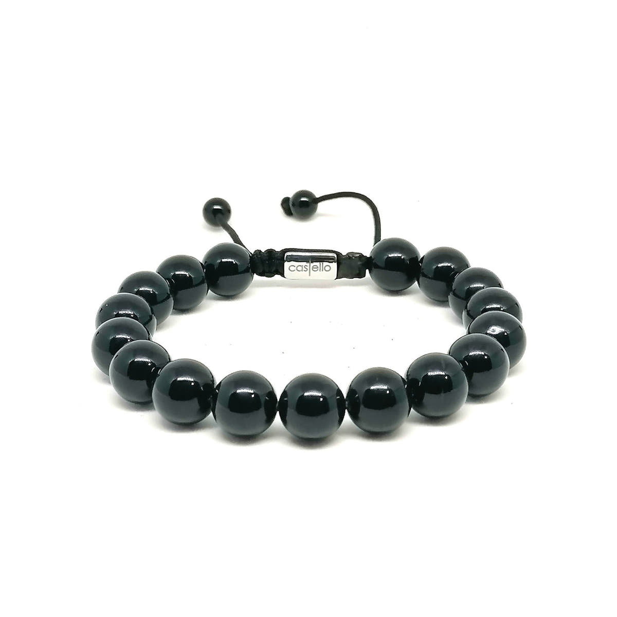 Polished Onyx Boho Bracelet, 10mm, view 2 | Castello Jewels
