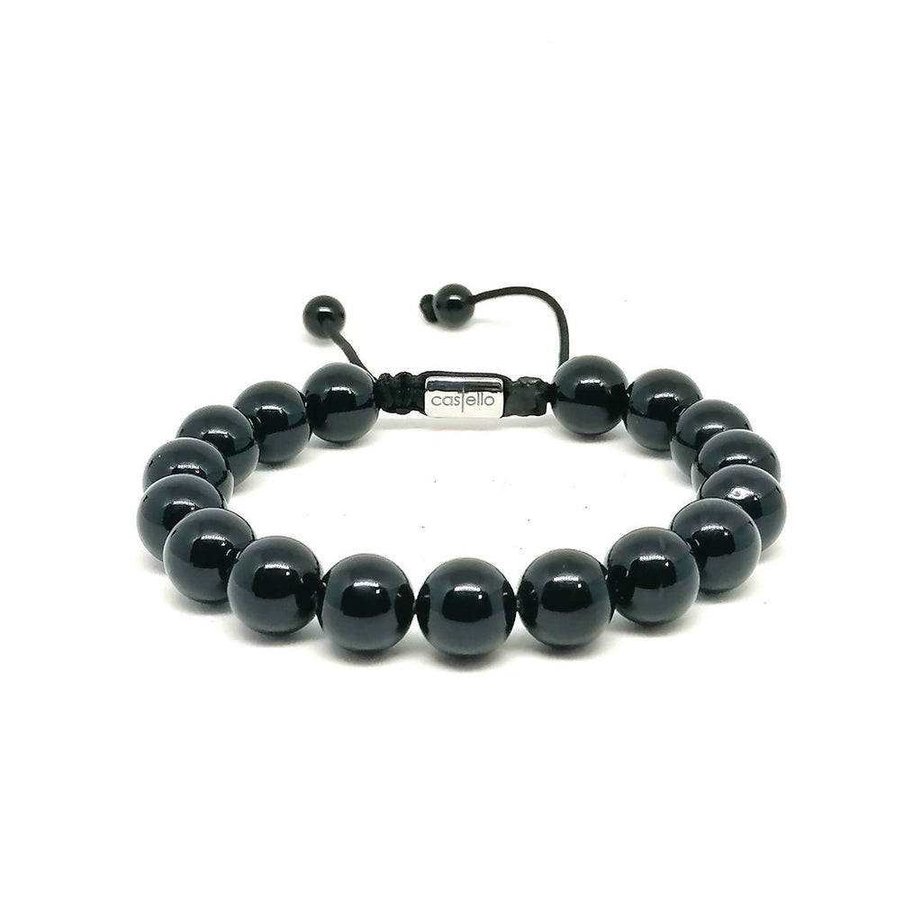 Polished Onyx Boho Bracelet, 10mm, view 2 | Castello Jewels