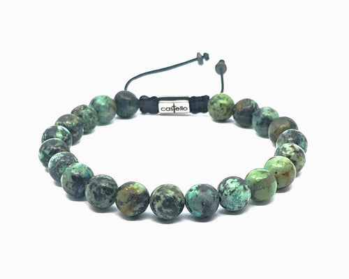 African Turquoise Beaded Bracelet, 8mm | Castello Jewels