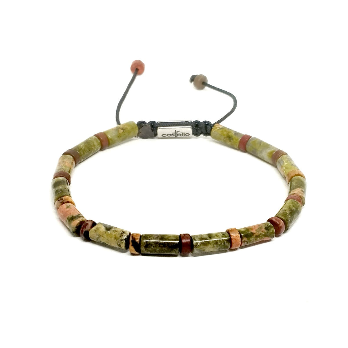 Unakite Tube Bracelet, 4mm | Castello Jewels