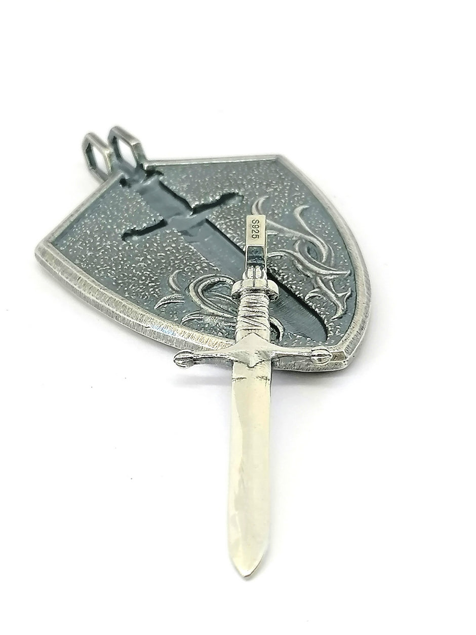 Pendant Sterling Silver Sword — view 2 | Castello Jewels