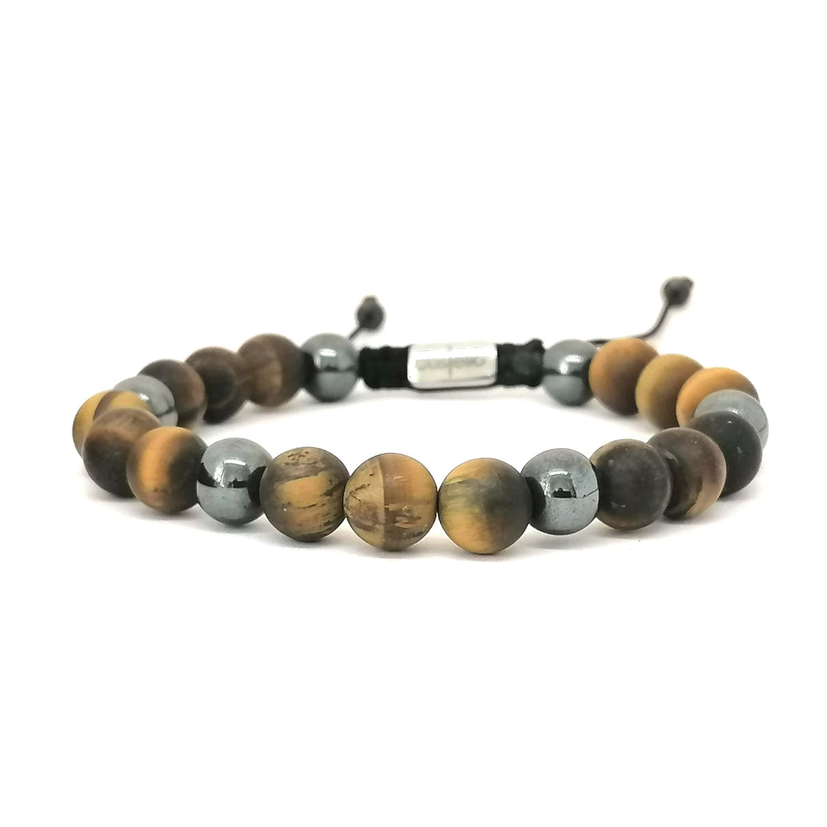 Hematite & Tiger's Eye Everyday Bracelet, 8mm | Castello Jewels
