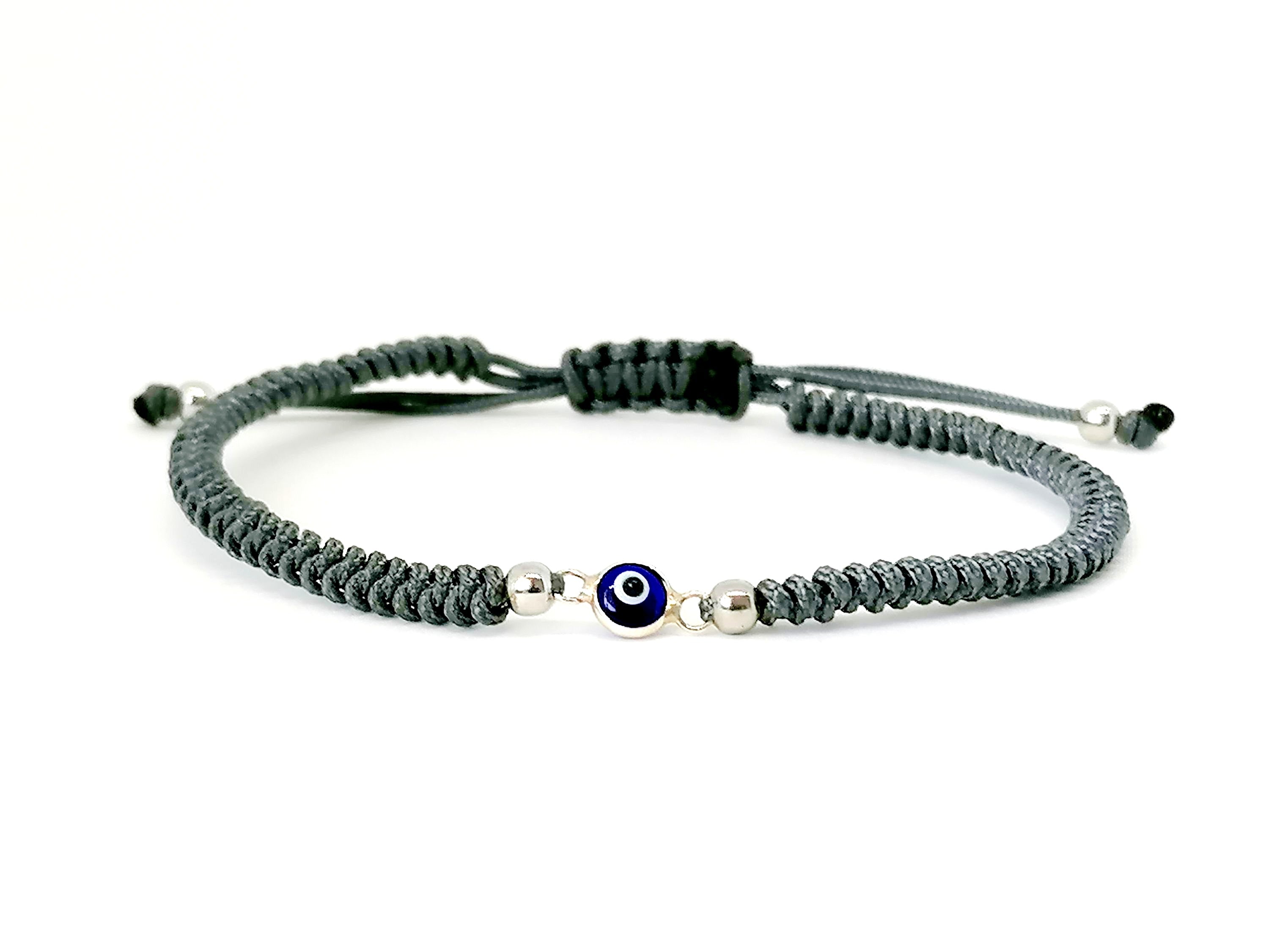 Hand made Evil Eye silver bracelet — view 2 | Castello Jewels