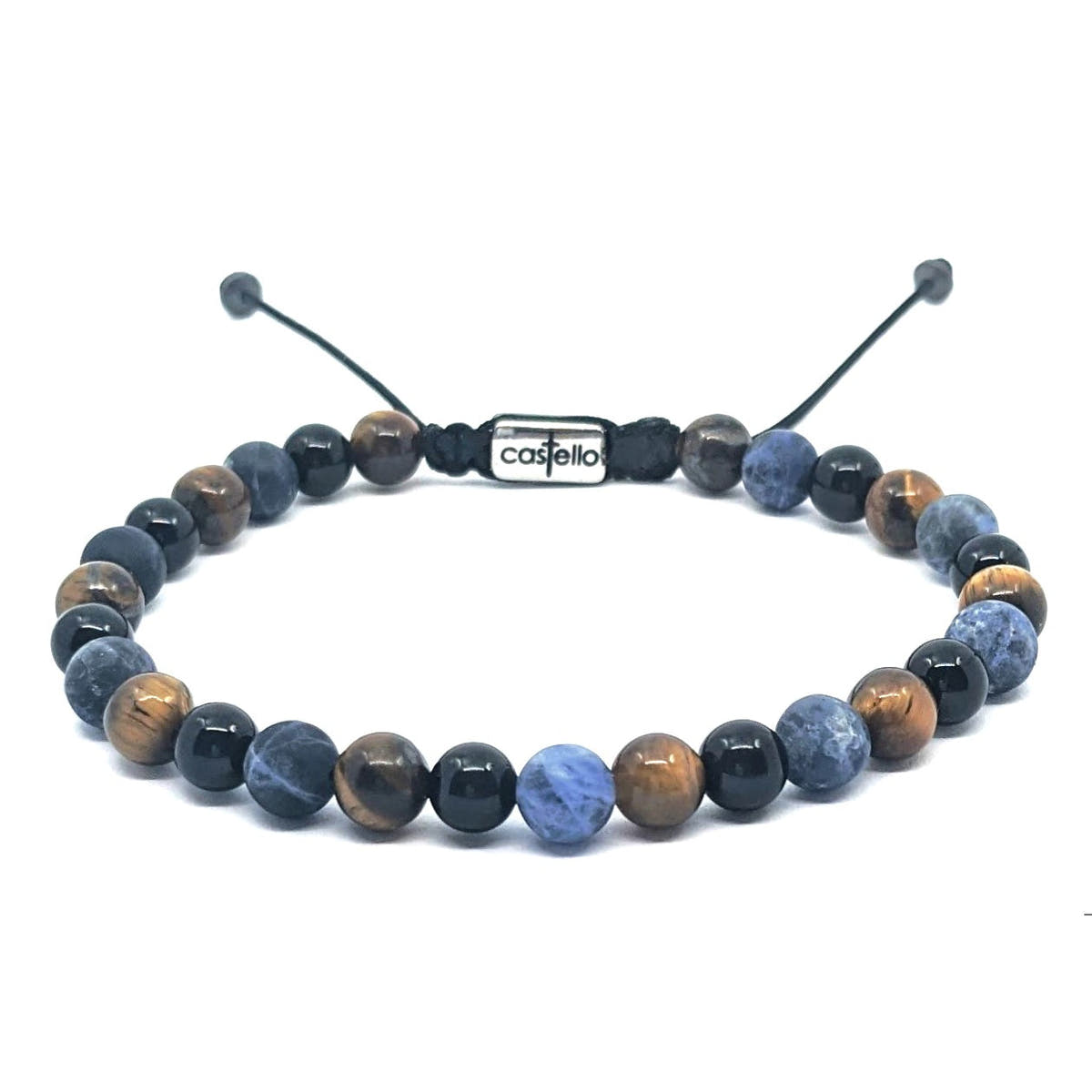 Onyx, Sodalite & Tiger's Eye Stacking Bracelet, 6mm | Castello Jewels
