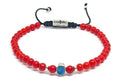 Hand Made Bracelet Silver 925 EARTH Red Coral stone 4mm | Castello Jewels