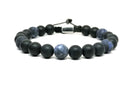 Hand Made Bracelet Onyx Mat, Sodalite stone 8mm | Castello Jewels