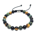 African Turquoise, Tiger's Eye & Onyx Bracelet, 8mm | Castello Jewels