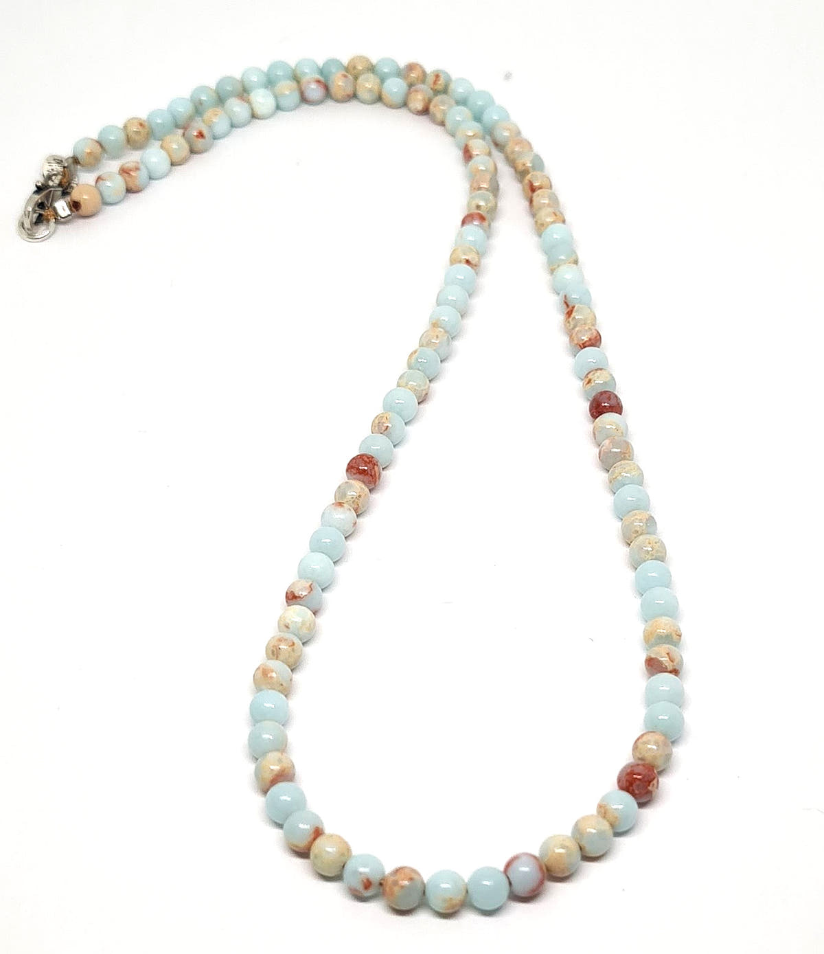 Snakeskin Jasper Necklace, Sterling Silver, 4mm | Castello Jewels