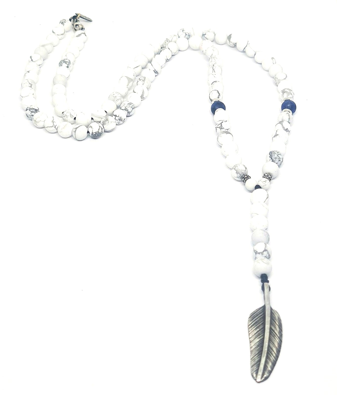 Hand Made Beaded Rosario Silver 925', Howlite stone of 6mm | Castello Jewels