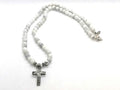 925 silver Beaded Necklace, Howlite stone of 6mm | Castello Jewels