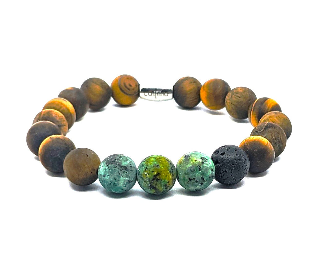 Bracelet Tigers Eye, 10mm stone — view 2 | Castello Jewels