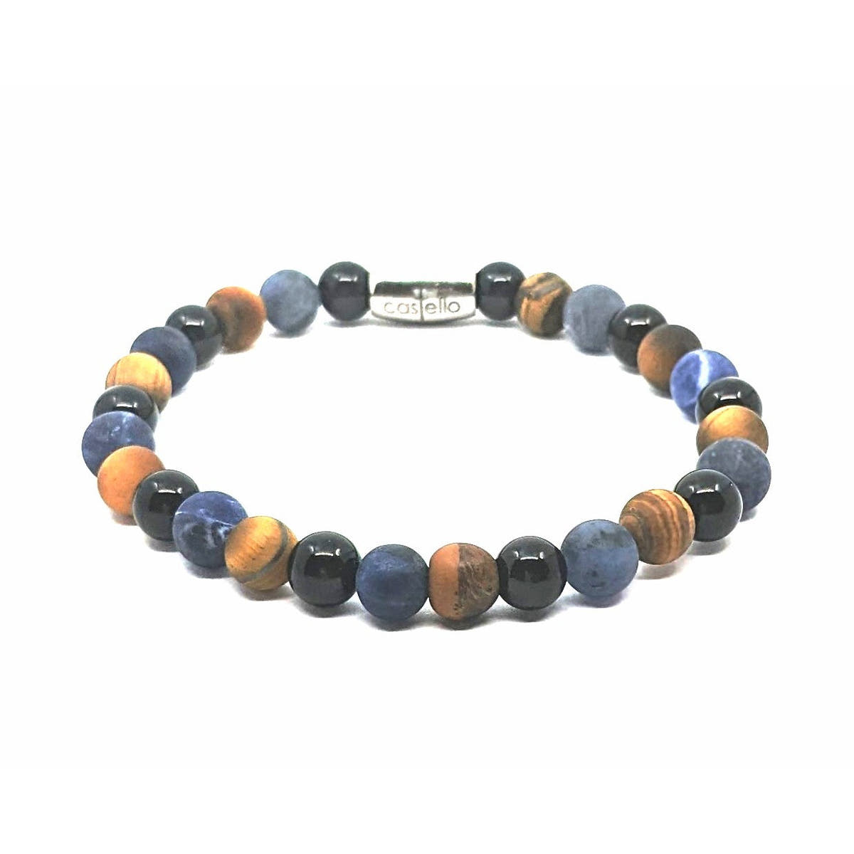 Tiger's Eye, Sodalite & Onyx Bracelet, view 2, 6mm | Castello Jewels