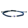 Evil Eye Cord Bracelet, Sterling Silver, Black | Castello Jewels