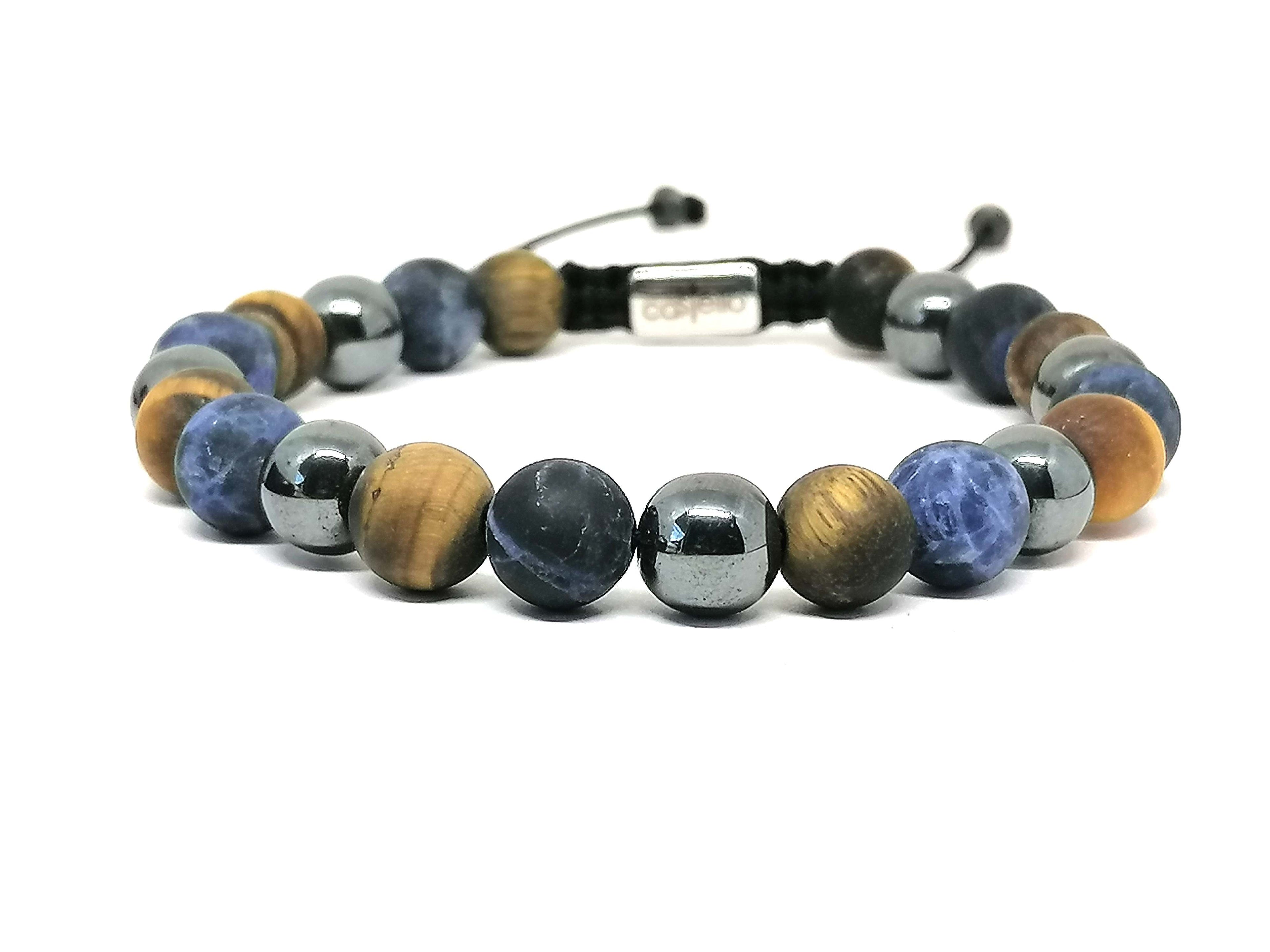 Bracelet Hematite, Tiger Eye, Sodalite, stone 8mm | Castello Jewels