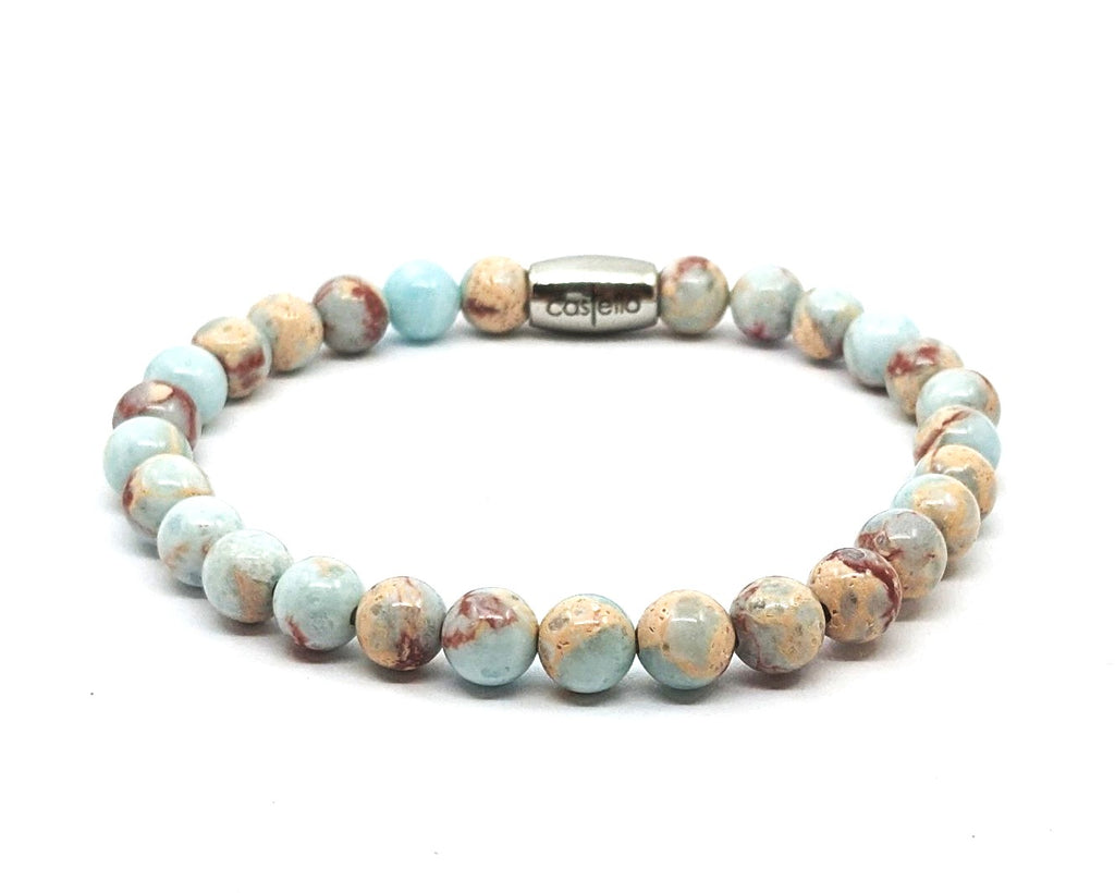 Gemstone Bracelet Snake's skin, stone 6mm — view 2 | Castello Jewels