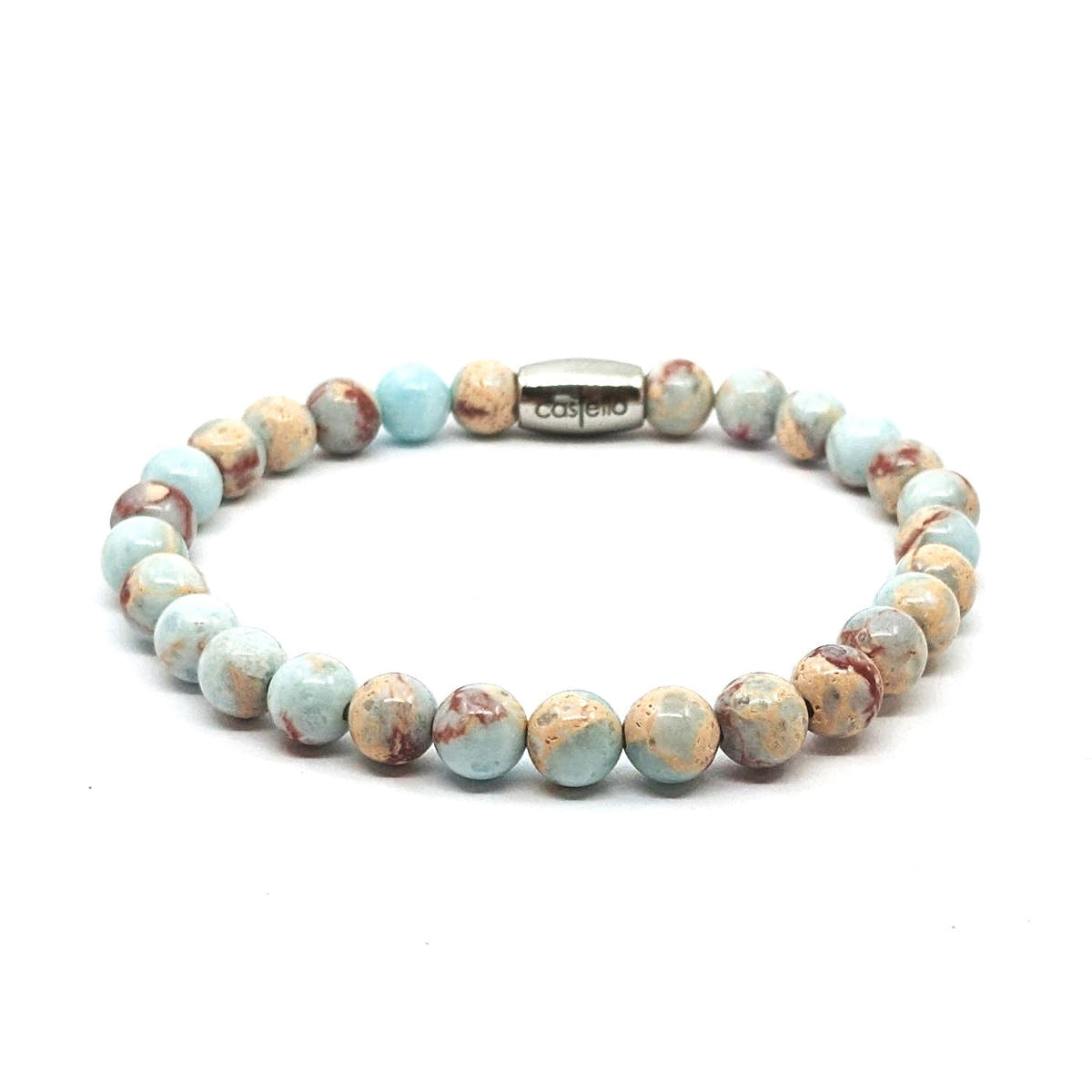 Snakeskin Jasper Bracelet, Polished, view 2, 6mm | Castello Jewels