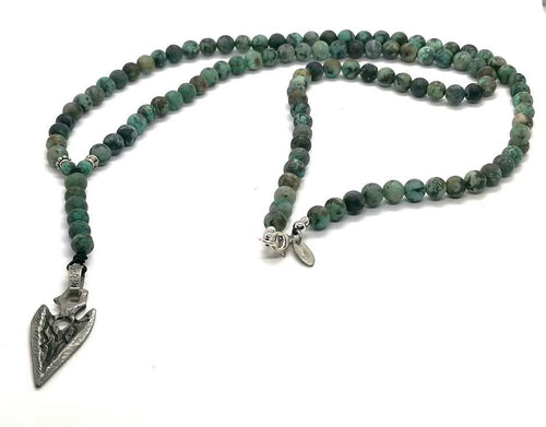 925 silver Beaded Rosario, African Turquoise stone of 6mm | Castello Jewels