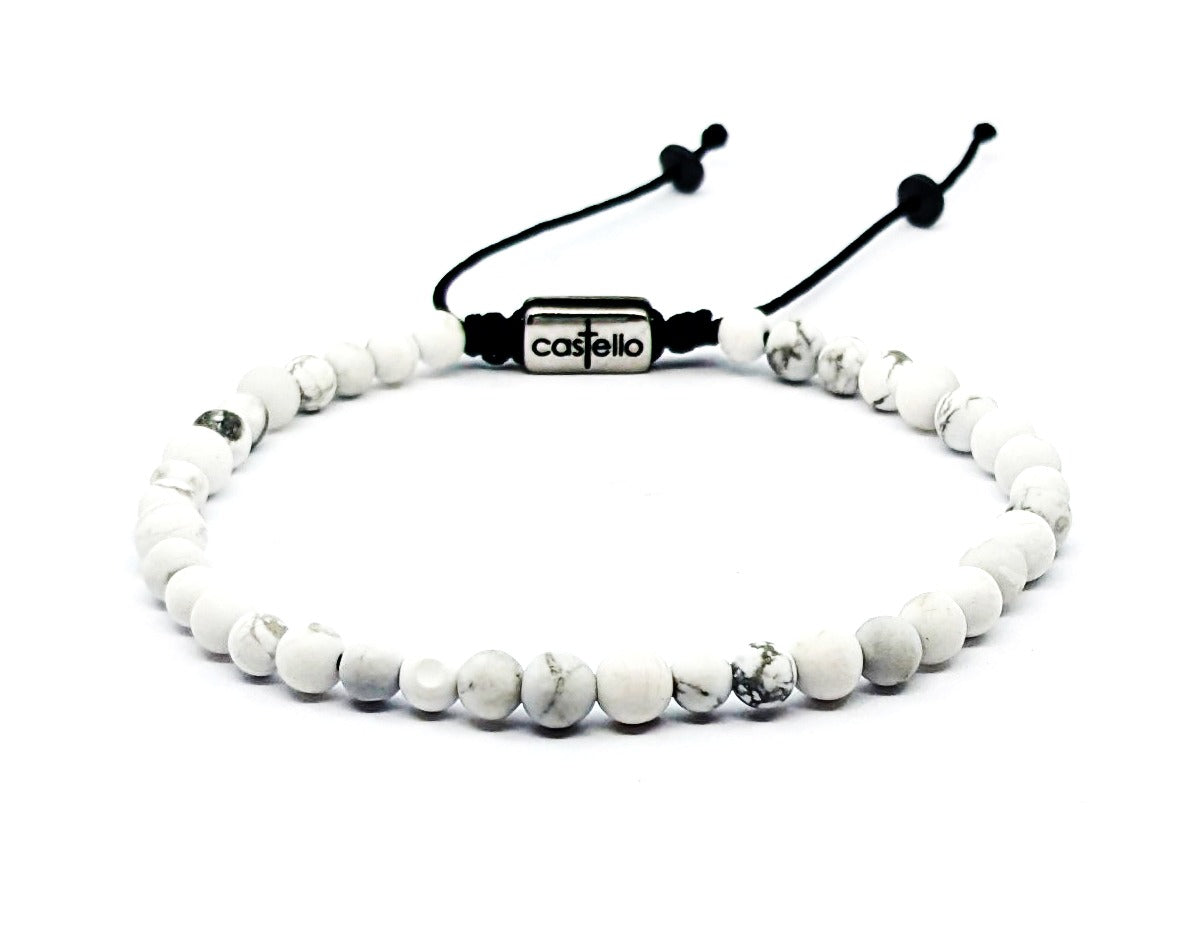 Hand made Bracelet Howlite stone of 4mm. | Castello Jewels