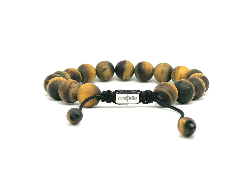 Matte Tiger's Eye Everyday Bracelet, 10mm, view 3 | Castello Jewels