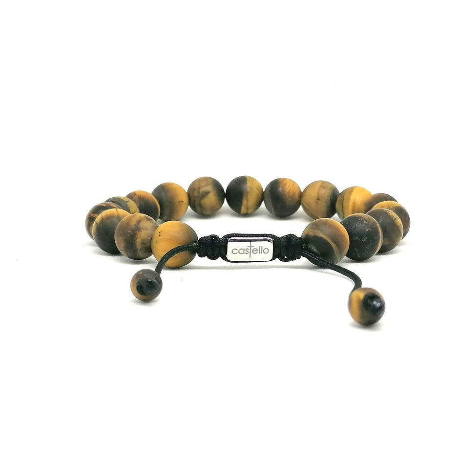 Matte Tiger's Eye Everyday Bracelet, 10mm, view 3 | Castello Jewels