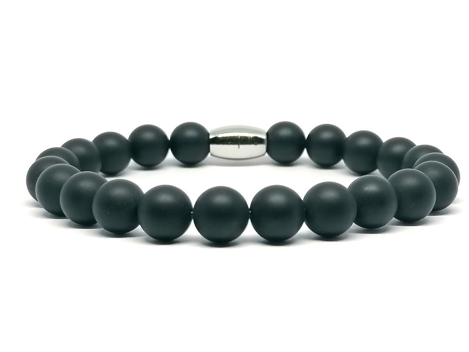 Hand Made Bracelet, Onyx Mat 8mm stone — view 2 | Castello Jewels