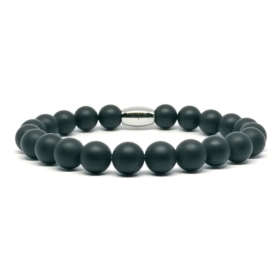 Matte Onyx Unisex Bracelet, 8mm, view 2 | Castello Jewels